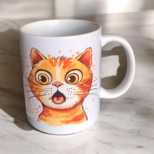 Mug design "chat surpris"