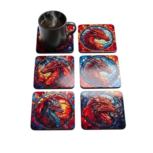 Lot de 6 sous-verre - dragons