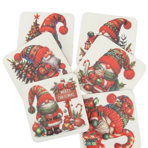 Lot de 6 sous-verre - noël gnomes