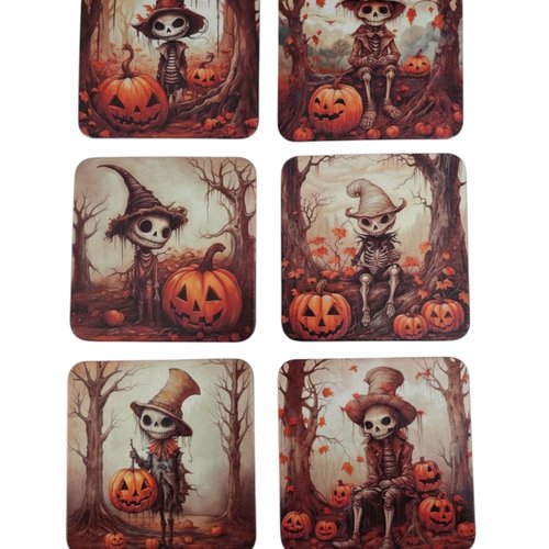 Lot de 6 sous-verre - halloween