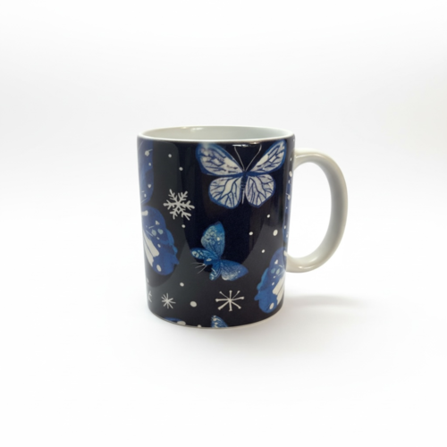 Mug papillons bleus-blanc