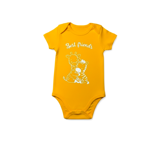 Body bébé avec message: "best friends" - jaune