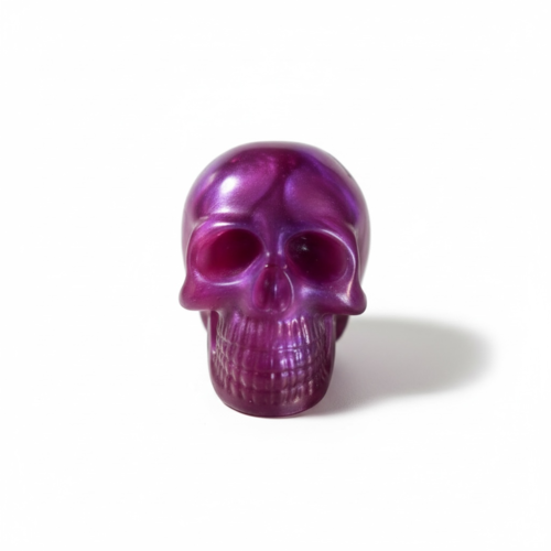 Crâne / tête de mort en résine - violet nacré