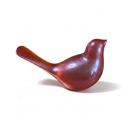 Oiseau en résine epoxy - orange métallique