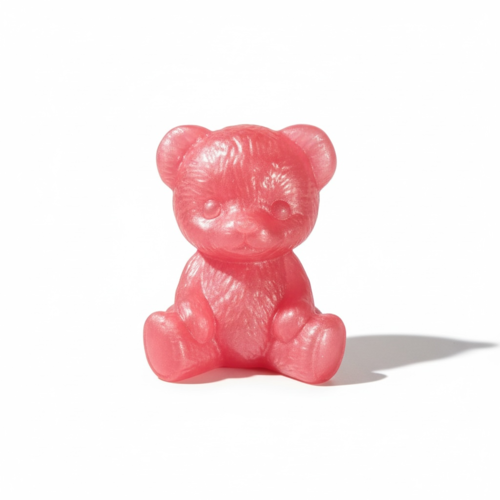 Ours/ nounours en résine epoxy - rose clair fluorescent