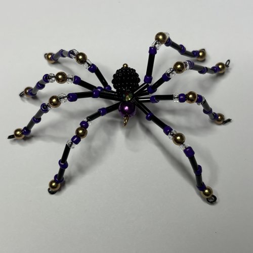 Araignée en perles - violette