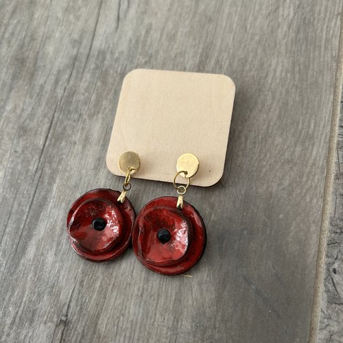 Boucles d'oreilles gentil coquelicot