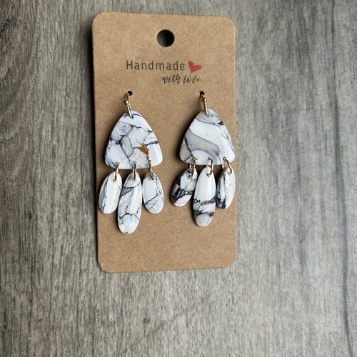 Boucles d'oreilles marble