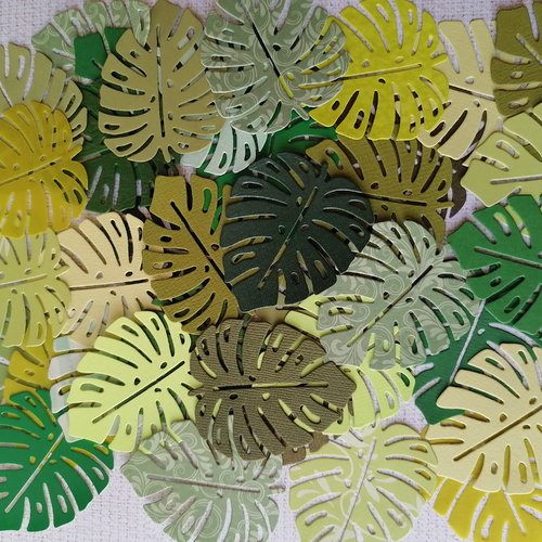 Découpes papier scrapbooking feuillage exotique