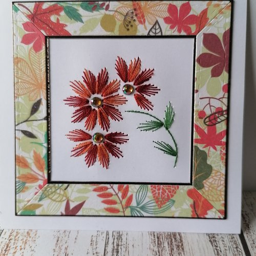 Crate brodée fleurs d'automne