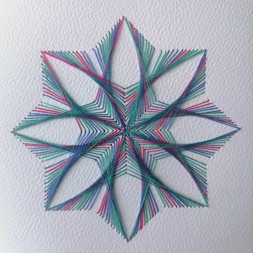 Fond de carte, brodée d'un mandala