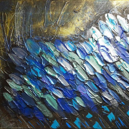 Les Poissons Toile Peinture Abstraite Un Grand Marche