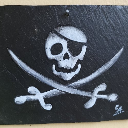 Pirate peinture acrylique sur ardoise
