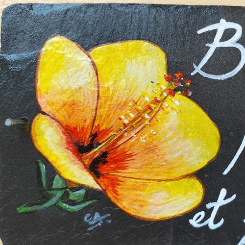 Plaque bienvenue hibiscus