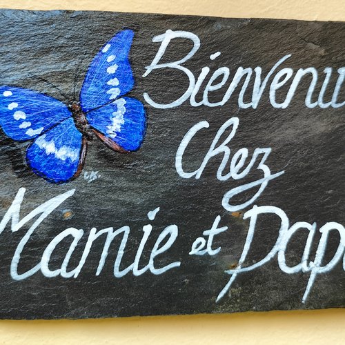 Plaque bienvenue papillon