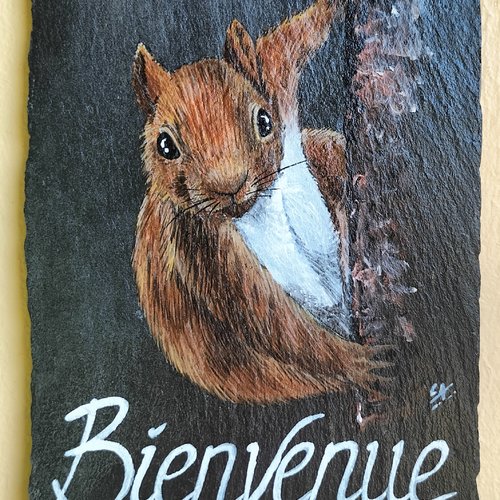 Bienvenue écureuil peinture acrylique