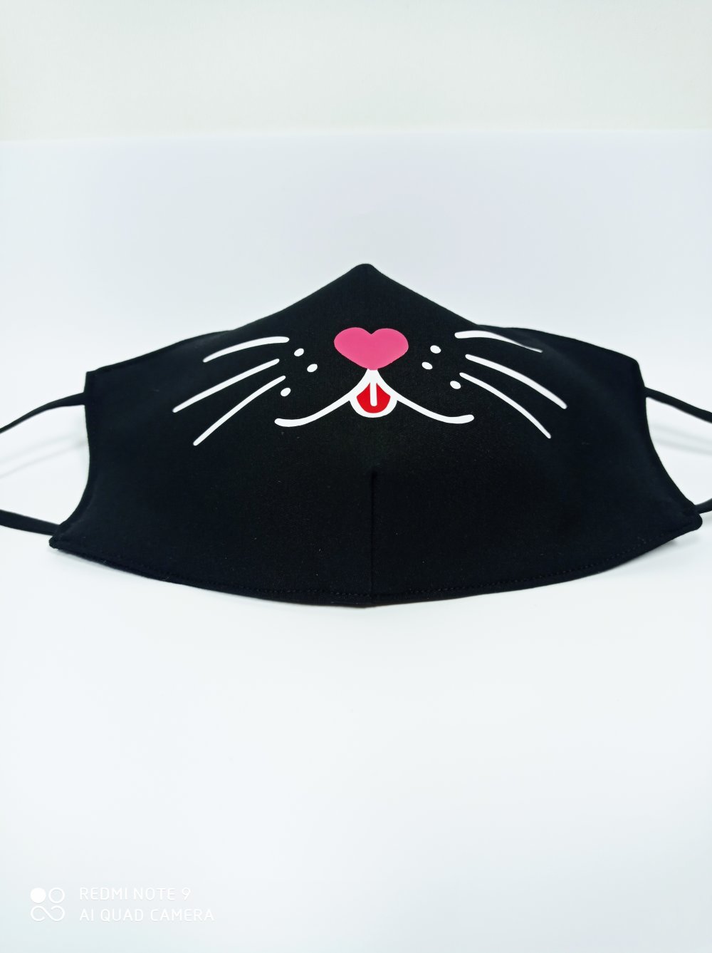 Masque Tissu Noir Chat Moustache Livraison Gratuite Un Grand Marche