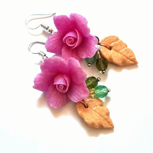Boucles d oreilles "gardénia"