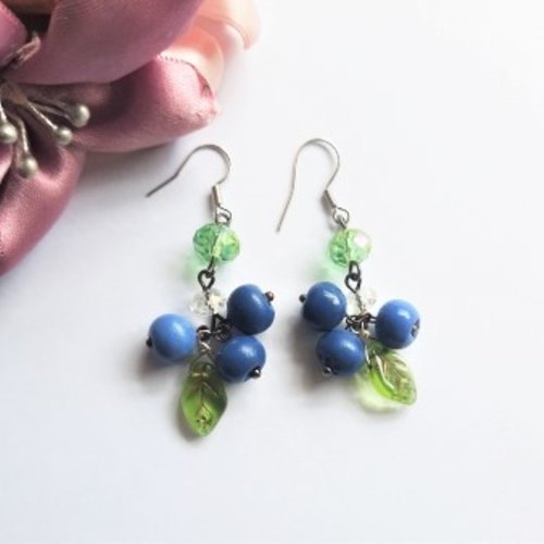 Boucles d'oreilles "myrtille"
