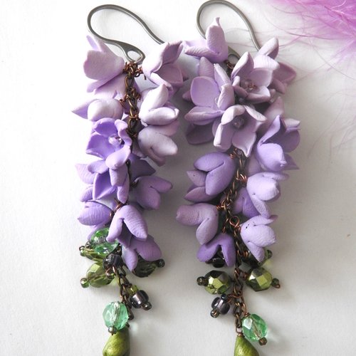 Boucles d oreilles lilas