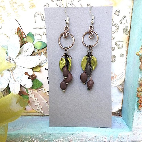 Boucles d oreilles café