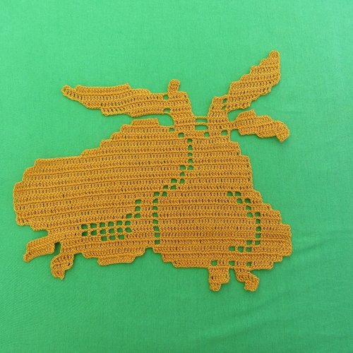 Napperon " poires " . linge de table en coton. création crochet fait main. pièce pour customisation.
