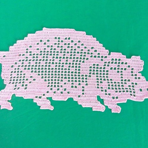 Cochon rose, napperon déco textile petit porc. cadeau personnalisé.