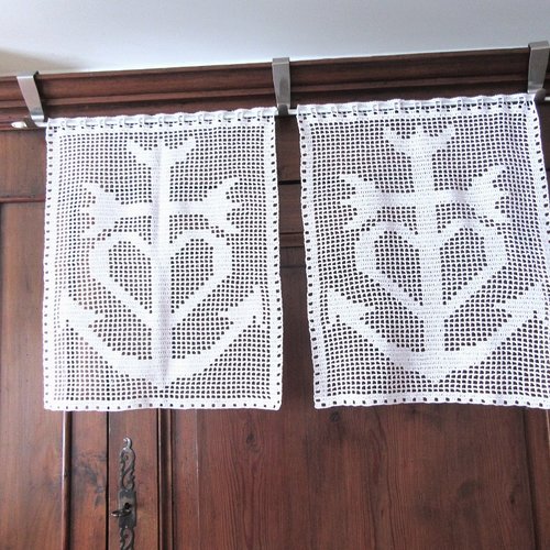 Rideaux brise-vue en coton. croix camarguaise création.