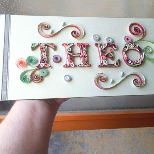 Prénom quilling ,prénom sur toile, plaque de porte ,