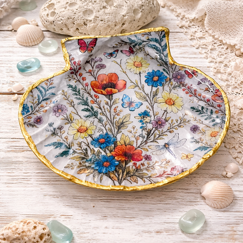 Coquille saint-jacques fleurie fait à la main