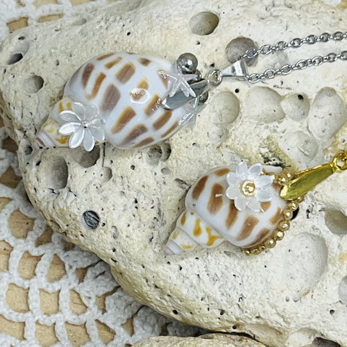 Collier coquillage élégance marine