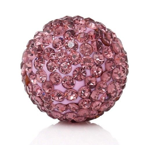 X 1 perle polymère strass rose 16 mm boule de bola musical de grossesse maternité