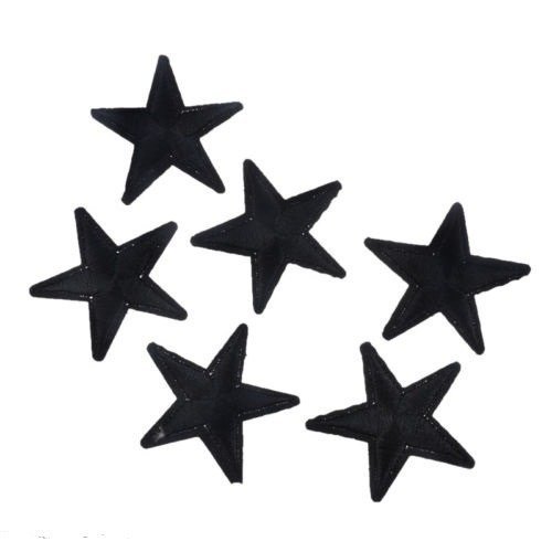 X 3 écussons-patch thermocollant brodé étoile noir 4,2 x 4,2 cm