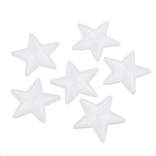 X 3 écussons-patch thermocollant brodé étoile blanche 4,2 x 4,2 cm