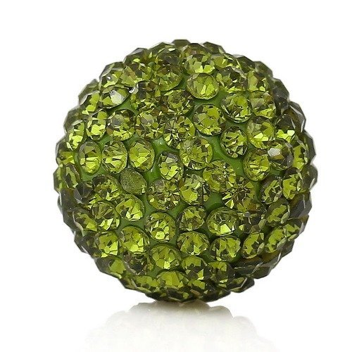 X 1 perle polymère strass vert 16 mm boule de bola de grossesse grelot mexicain