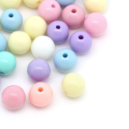 Acheter 50 perles plastique étoiles multicolore 8mm