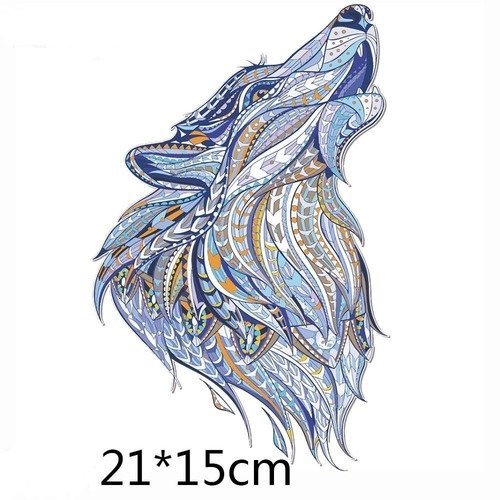 Écusson Patch Thermocollant ** 8 X 10 Cm ** TÊTE CHIEN - LOUP - Applique à Repasser | Mercerie Loisirs Et Passion