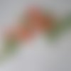X 1 applique guipure dentelle fine venise floral ton orange clair à coudre 33 x 19 cm  p64 