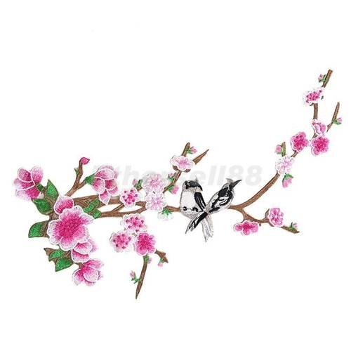 X 1 applique guipure floral/oiseaux dentelle fine à coudre 50 x 20 cm @62