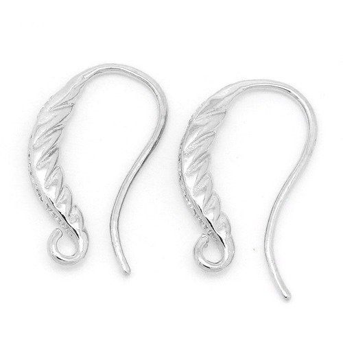 X 10 crochets boucles d'oreilles à motif ciselé métal argenté 18 x 14 mm 