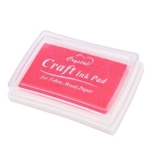 X 1 boite d'encre encreur craft couleur rose pour tampon 7,5 x 5 cm 