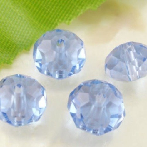 X 20 perles verre cristal à facette bleu clair 8 mm 