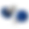 X 1 pince bretelle bois bleu foncé ou clips attache tétine 4,4 x 2,9 cm 