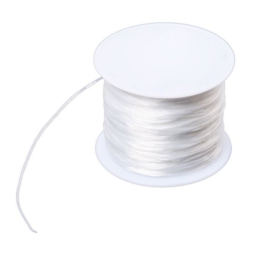 X 10 mètres de cordon élastique blanc nylon pour bijoux 0,4 mm 