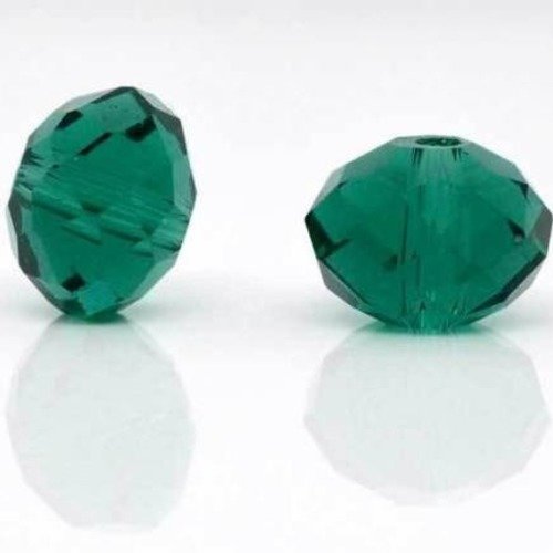 X 20 perles verre cristal quartz ronde vert malachite à facettes 8 mm 