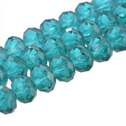 X 20 magnifiques perles cristal verre à facettes bleu canard 8 mm 