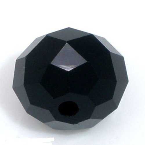 X 10 perles cristal verre quartz à facette noir 10 mm 
