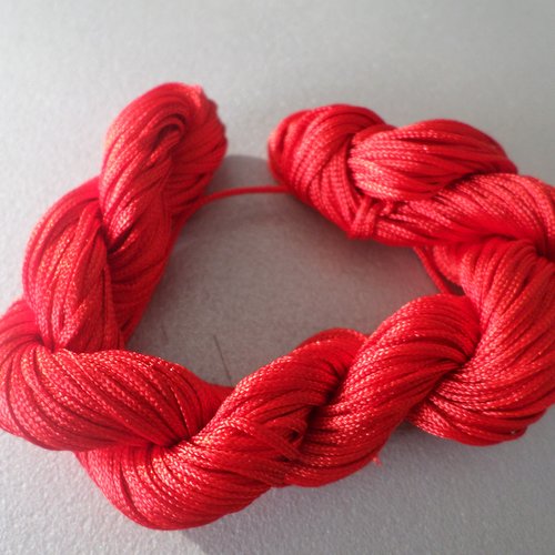 27 mètres de fil shamballa rouge nylon macramé cordon tressé d'1 mm