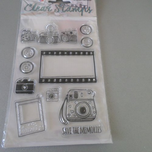 1 planche de tampons clar stamps transparent thème photographie silicone
