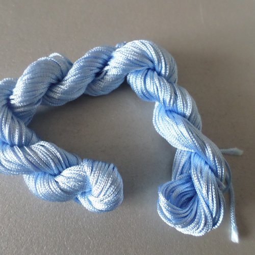 27 mètres de fil shamballa bleu clair nylon macramé cordon tressé 1 mm
